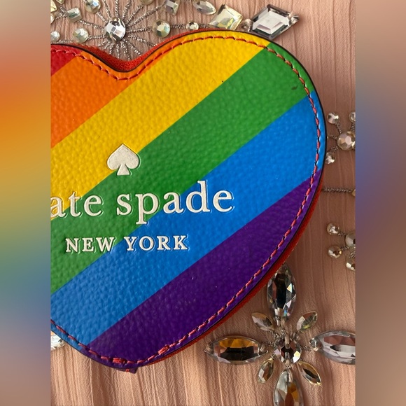 Kate Spade Pride Rainbow Love Heart Coin Purse - Picture 3 of 14